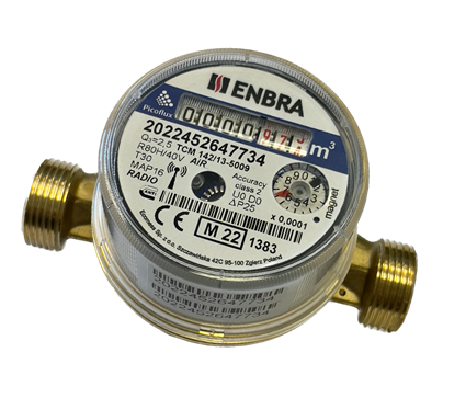 Wodomierz radiowy JS EnbraFlow DN15 1,6 m3/h zimna woda