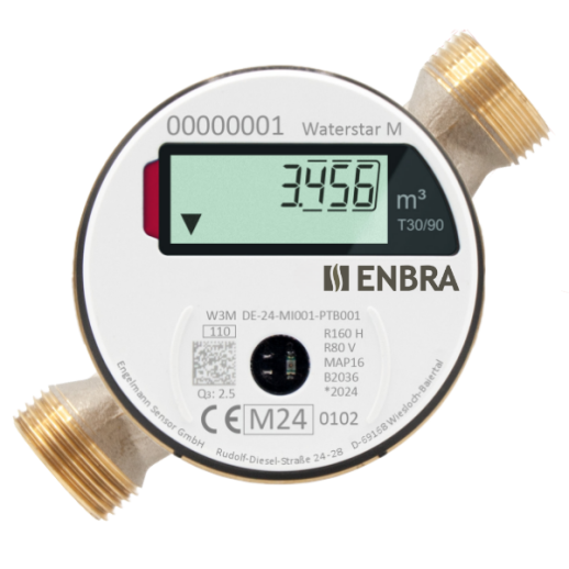 ENBRA WaterStar M DN 15 ciepła JS 2,5 R160H/R80V L=80mm ze zintegrowanym modułem radiowym